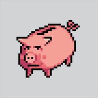 Pixel art illustration Piggy Bank. Pixelated Piggy. Piggy money bank coins. pixelated for the pixel art game and icon for website and video game. old school retro. vector