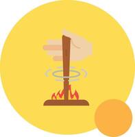 Fire Long Circle Icon vector