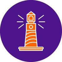 Lighthouse Line Filled Circle Icon vector