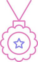 Medallion Linear Two Colour Icon vector