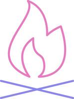 Fire Linear Two Colour Icon vector