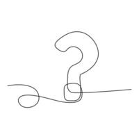 Continuous one  line drawing of question mark.  Editable stroke. Vector illustration