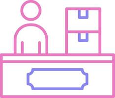 Checkin Linear Two Colour Icon vector