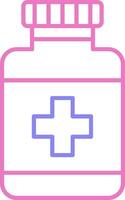 Medicine Bottle Linear Two Colour Icon vector