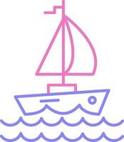 Yacht Linear Two Colour Icon vector