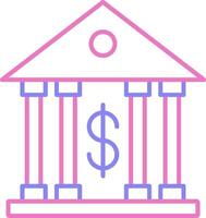 Bank Linear Two Colour Icon vector