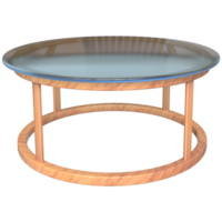 Realistic 3d round coffee or tea table png