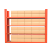 3D Rendering of Warehouse Shelf or Industrial rack png