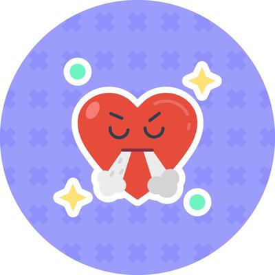 Angry Flat Sticker Icon