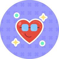 Cool Flat Sticker Icon vector