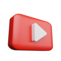 3d Youtube logo icône isolé sur transparent Contexte png