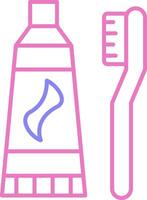 Tooth Paste Linear Two Colour Icon vector