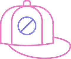 Baseball Cap Linear Two Colour Icon vector