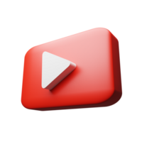 3d Youtube Logo Symbol isoliert auf transparent Hintergrund png