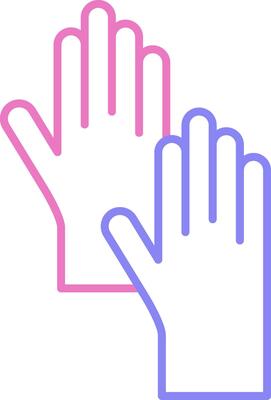Cleaning Gloves Linear Two Colour Icon