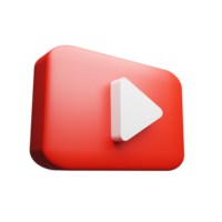 3d youtube logo icoon geïsoleerd Aan transparant achtergrond png