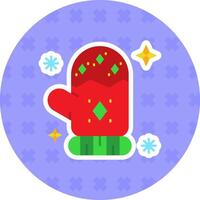 Mitten Flat Sticker Icon vector