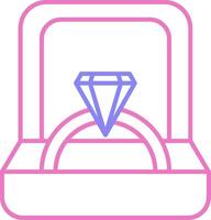 anillo caja lineal dos color icono vector