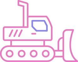 Excavator Linear Two Colour Icon vector