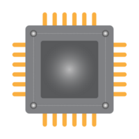 a computer processor chip icon, isolated on transparent background png