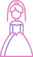 Bride Linear Two Colour Icon vector