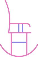 Rocking Chair Linear Two Colour Icon vector