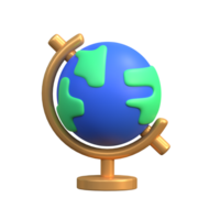 mundo globo geografia classe símbolo 3d ilustração 3d ícone 3d ilustração isolado png