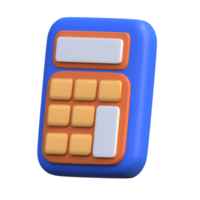 calculator icon. Render math device calculate. Concept of financial management. 3d icon. PNG