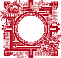 red chinese pattern frame png
