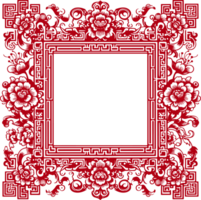 red chinese pattern frame png