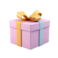 AI generated gift box with bow on transparent background png