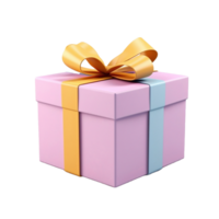 ai generiert Geschenk Box mit Bogen auf transparent Hintergrund png