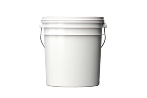 AI generated a white bucket with a lid on a transparent background png
