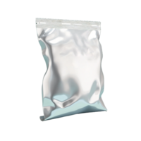 AI generated a silver foil pouch on a transparent background png