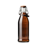 AI generated a brown glass bottle with a brown lid on a transparent background png