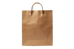 ai generiert braun Papier Tasche auf transparent Hintergrund png