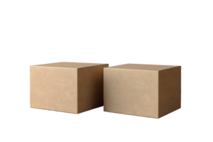 AI generated two cardboard boxes on a transparent background png