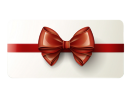 AI generated gift card with red bow on transparent background png