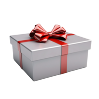 AI generated a gift box with red ribbon on a transparent background png