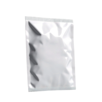 AI generated a silver foil pouch on a transparent background png