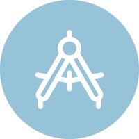 Drawing compass Line color circle Icon vector