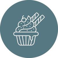 Cupcake Line color circle Icon vector