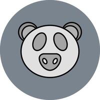 Panda Line Filled multicolour Circle Icon vector