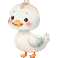 AI generated duck cute character watercolor png