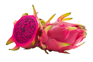 AI generated two dragon fruit on transparent background png