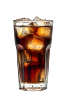 AI generated a glass of cola with ice on a transparent background png