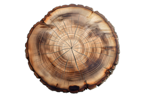 AI generated a tree stump on a transparent  background png