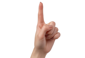 AI generated hand pointing at something on a transparent background png