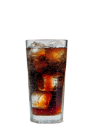 ai gegenereerd een glas van cola met ijs Aan een transparant achtergrond png