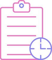 Waiting List Linear Two Colour Icon vector